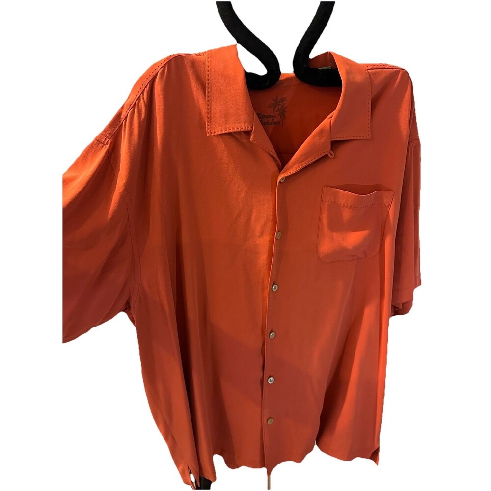 Tommy Bahama XXL Silk Short Sleeve Rusty Orange Color
